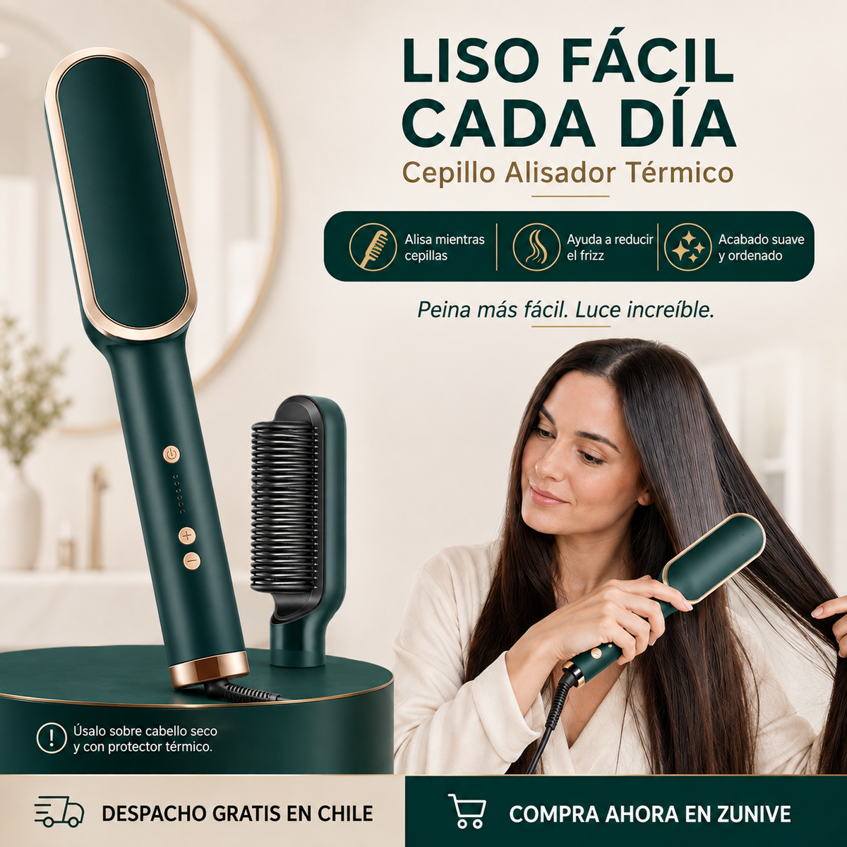 Cepillo Alisador Rizador Multifuncional