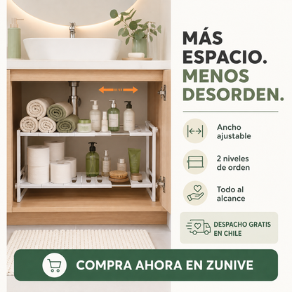 Organizador Doble de Acero Inoxidable