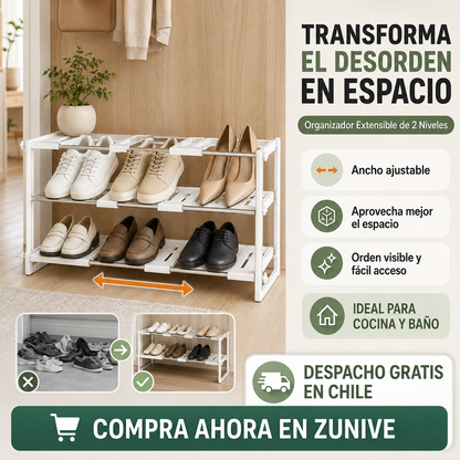 Organizador Doble de Acero Inoxidable