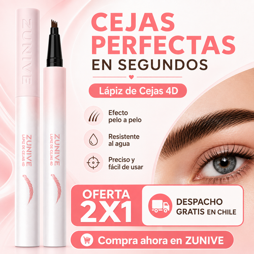 Lápiz cejas impermeable 4 puntas 2x1