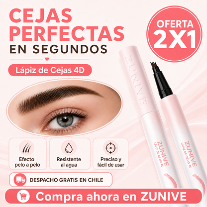 Lápiz cejas impermeable 4 puntas 2x1