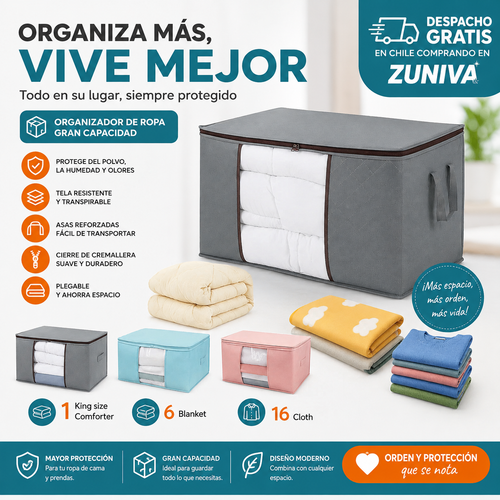 Q- Organizador ropa ahorra espacio Color