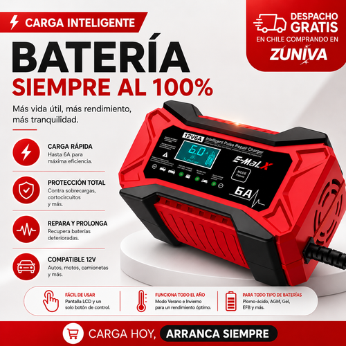 CARGADOR REPARADOR DE BATERIAS PARA AUTO