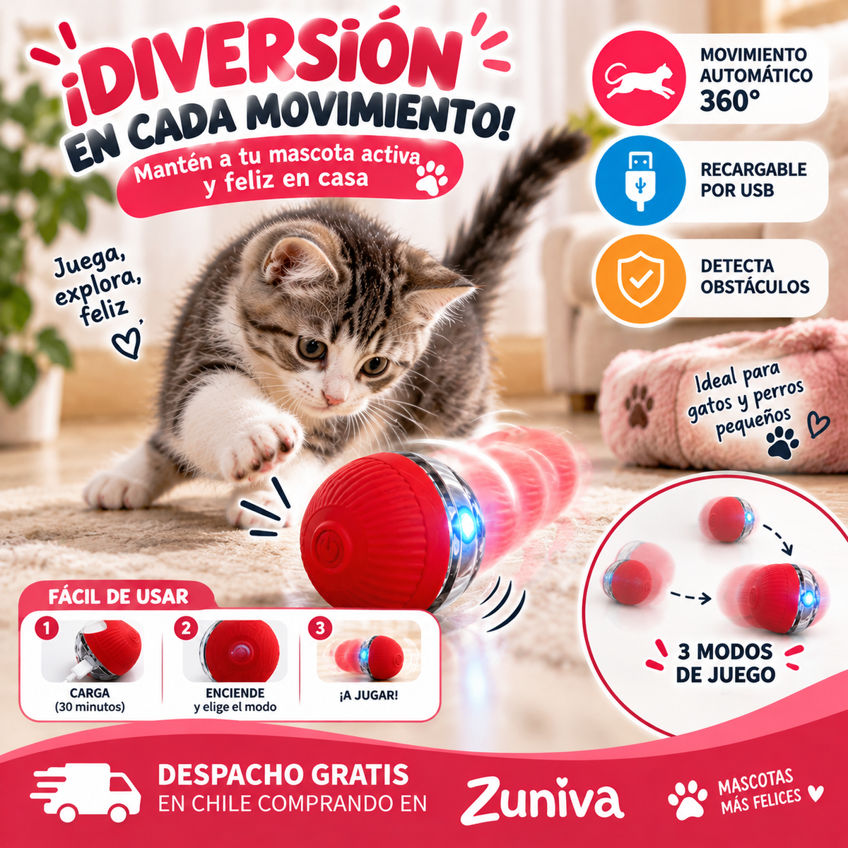 Pelota inteligente Mascota con cuerda