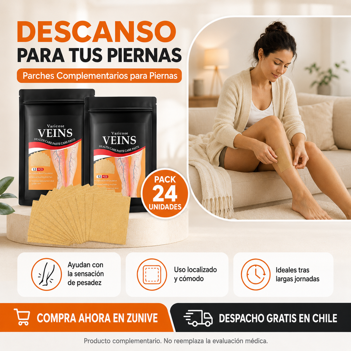 Pack 24 Parches Para Varices