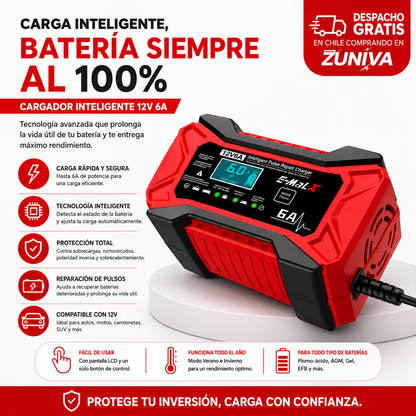 CARGADOR REPARADOR DE BATERIAS PARA AUTO