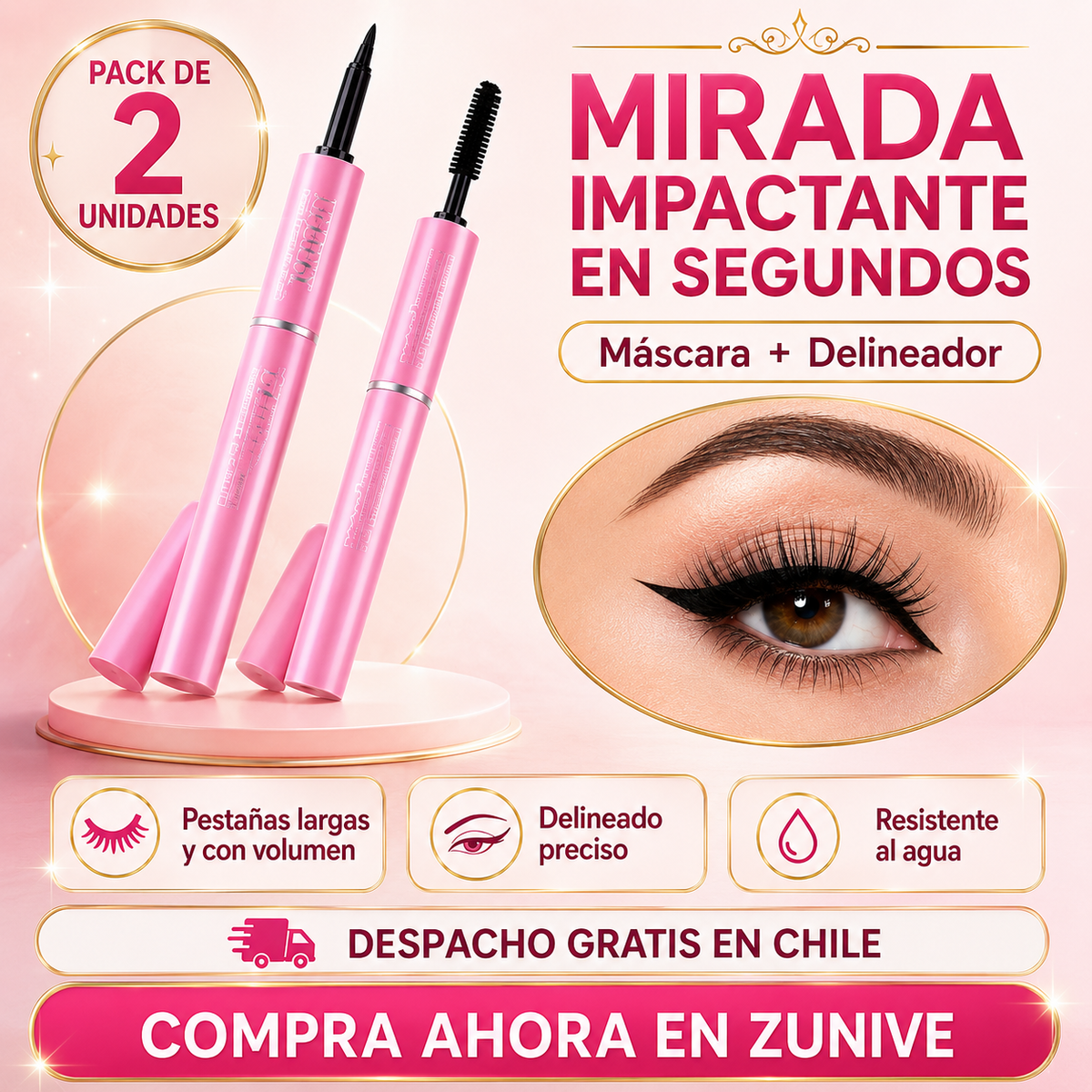 MASCARA PESTAÑAS CON DELINEADOR 2X1
