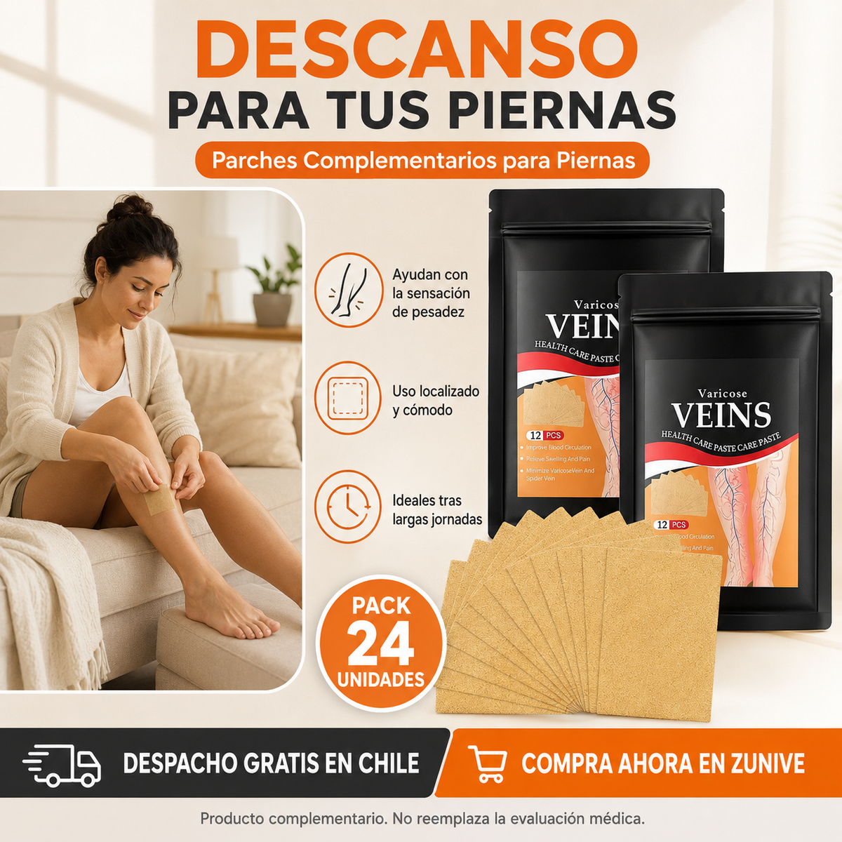 Pack 24 Parches Para Varices